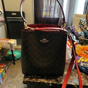 Large coach bucket purse